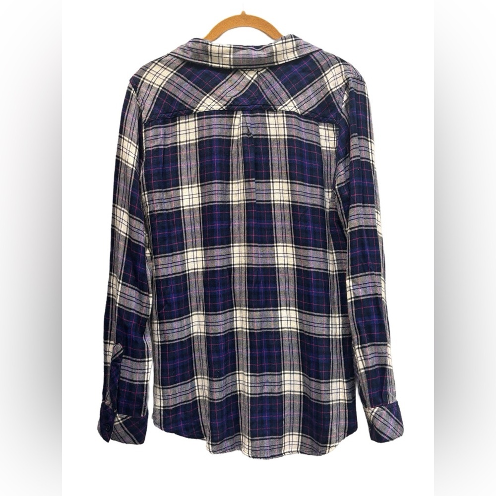 Rails Anthropologie Plaid Flannel shirt in purple size medium, so soft π - Picture 3 of 11